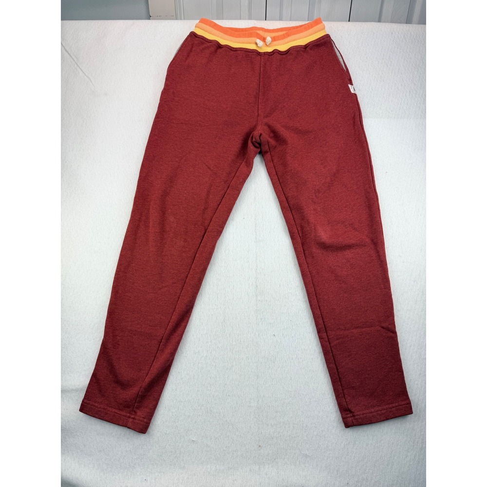 Chubbies Lounge Wear Mens Small Burgundy Jogger Sweatpants Striped Waist